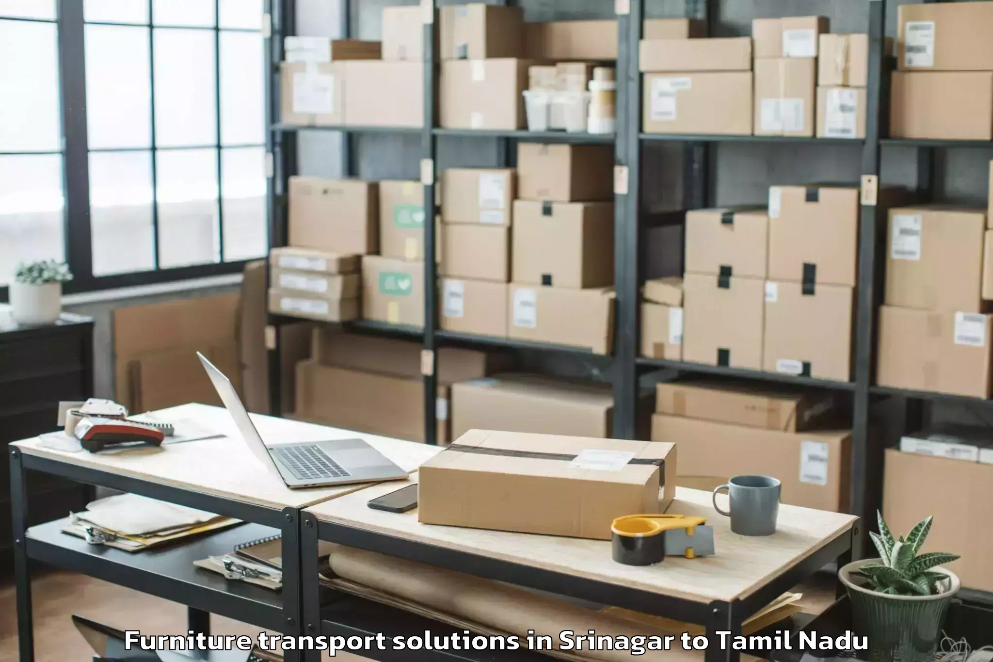 Top Srinagar to Karambakkudi Furniture Transport Solutions Available